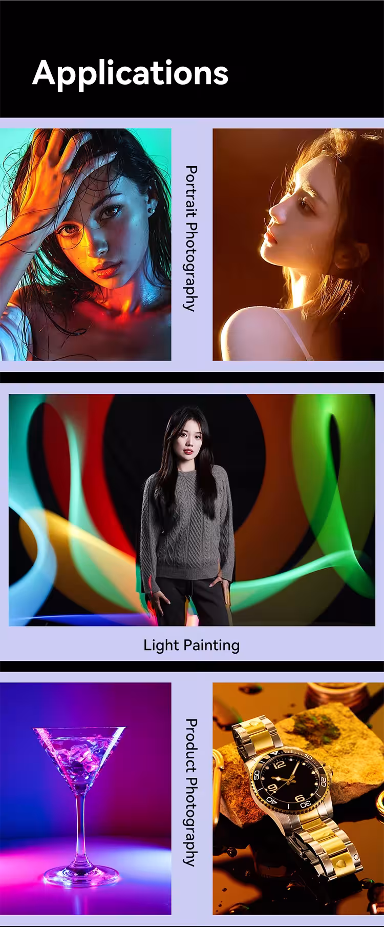 RGB LED vaizdo šviesa