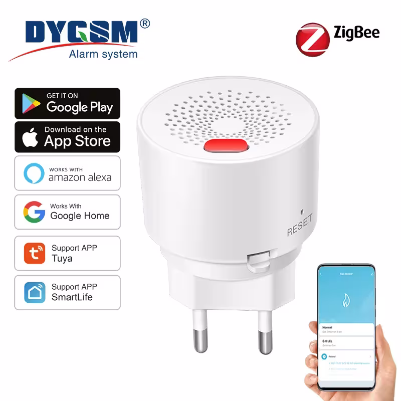 Smart dujų detektorius Zigbee tikrojo laiko stebėjimas namams su Alexa