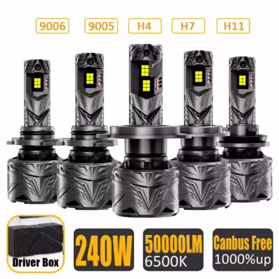 NOVSIGHT H7 LED automobilių žibintų lemputės 240W 50000LM super šviesos