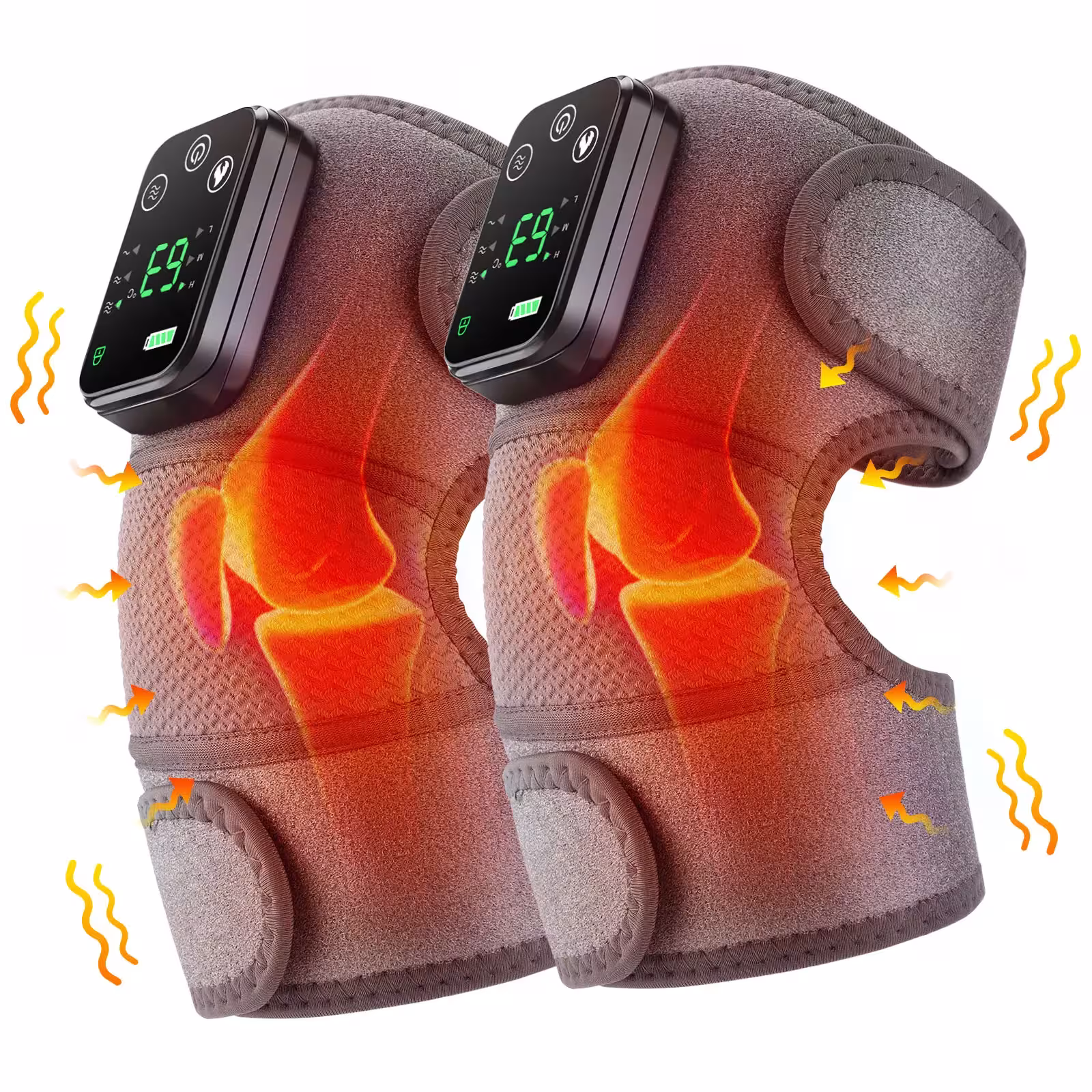 Appareil de massage chauffant électrique pour genou avec vibration et contrôle de la température