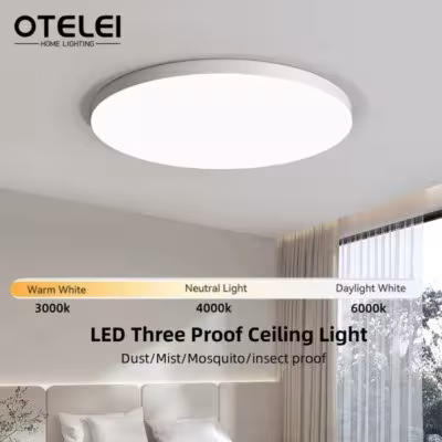 Plafonnier LED moderne 18W 24W 36W étanche à l'eau et à la poussière pour cuisine, chambre, salle de bain
