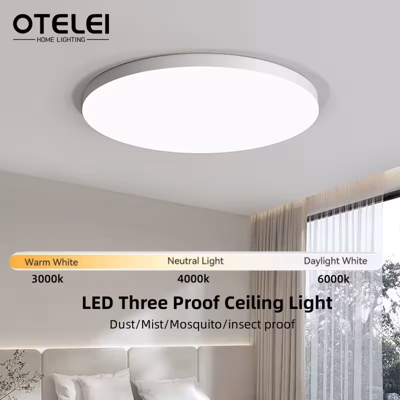 Moderni LED lubų šviesa 18W 24W 36W vandens ir dulkių nepralaidžia virtuvei miegamajam voniai