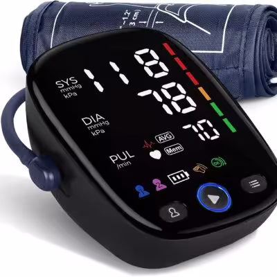 Misuratore di pressione automatico Kingclinic con display a LED per uso familiare.