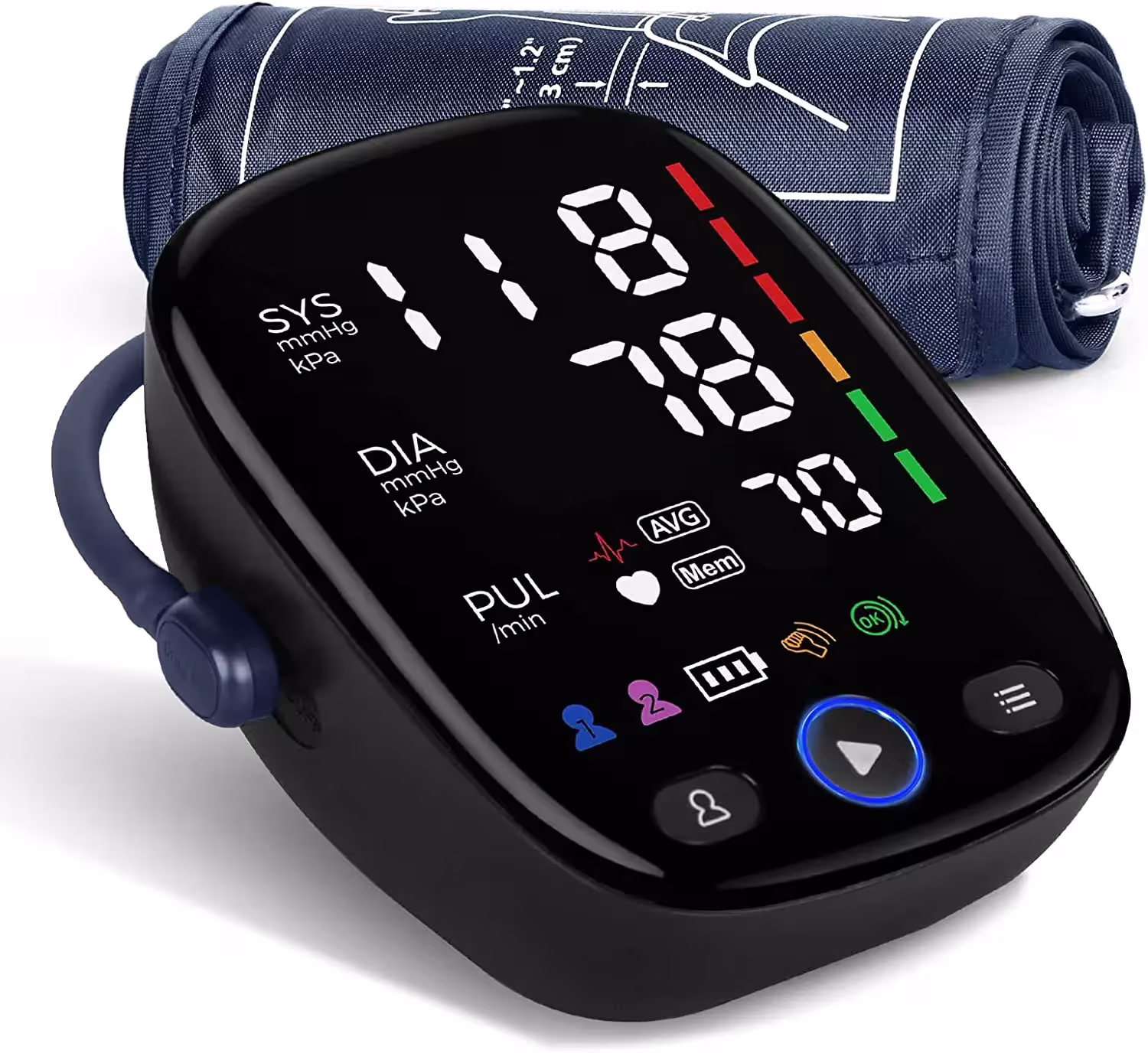 Medidor de presión automática Kingclinic con pantalla LED para uso familiar