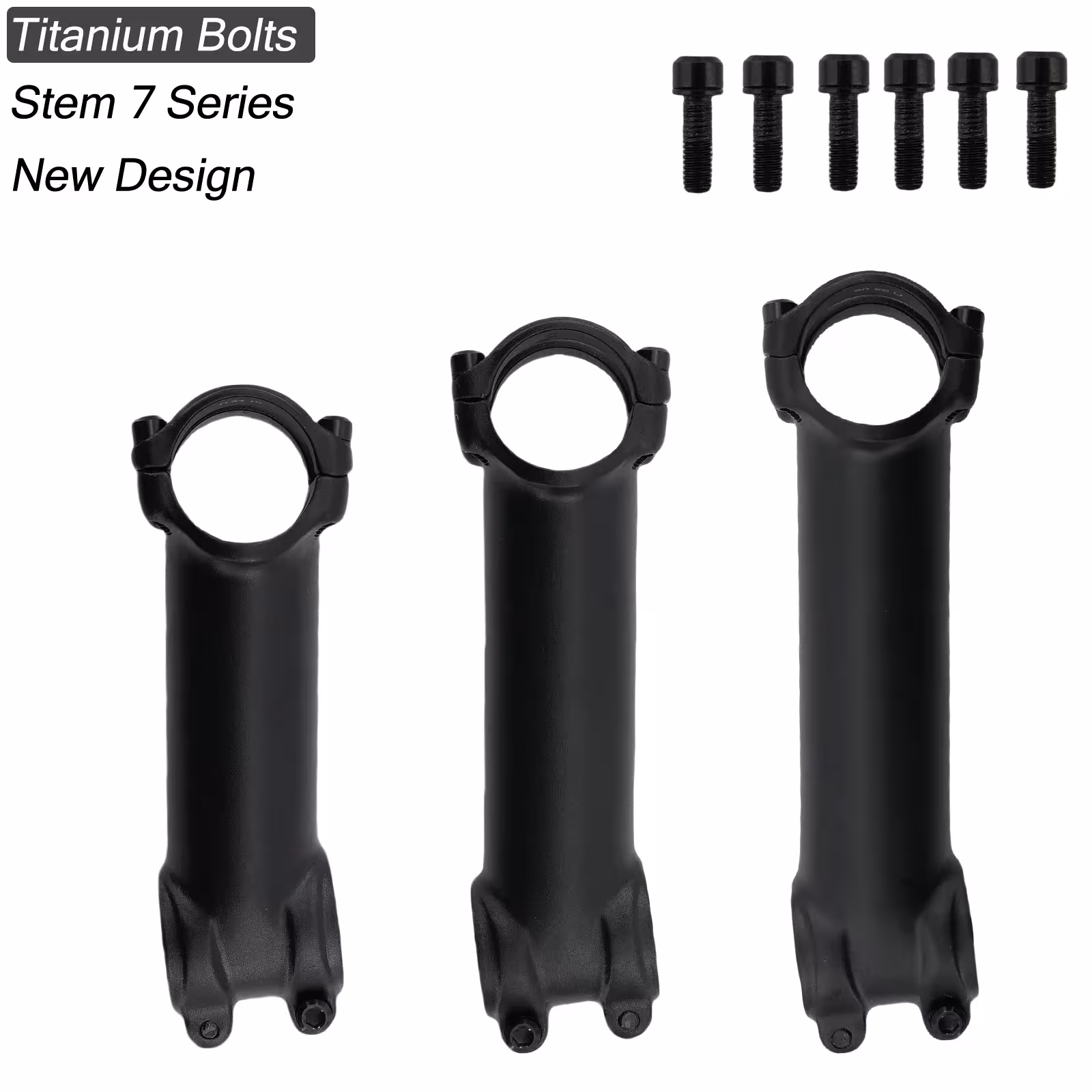 Manillar de bicicleta UNO ultraligero con tornillos de titanio 7°/17° negro 60-130 mm