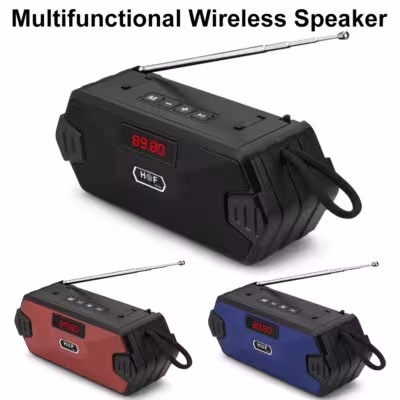 Tragbarer kabelloser Bluetooth-Lautsprecher 5W mit FM-Radio und bis zu 8 Stunden Akkulaufzeit