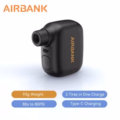 AIRBANK AS100 Mini pompe à vélo portable 100PSI Type-C rechargeable