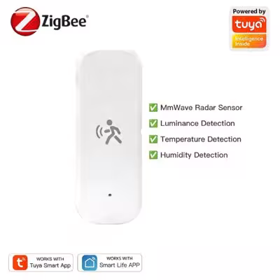 Zigbee išmanus žmogaus judesio jutiklis 4 in 1 MmWave radaras Tuya temperatūra