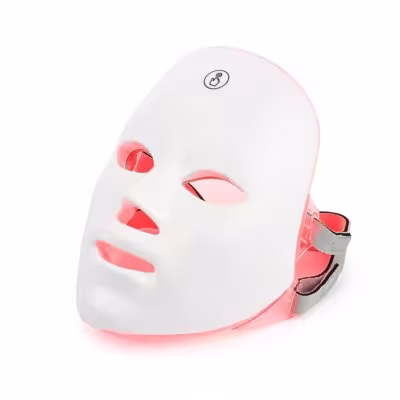 Maschera facciale a LED con 7 colori di luce e batteria per la cura del viso.