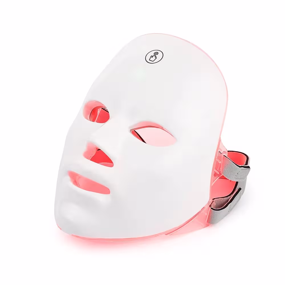 Masque facial LED Photon à 7 couleurs de lumière avec batterie pour les soins du visage