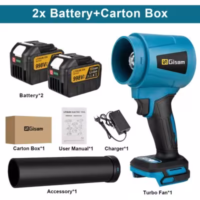 Gisam 30000RPM soplador eléctrico sin escobillas 15000RPM turboventilador inalámbrico máquina potente Makita 18V