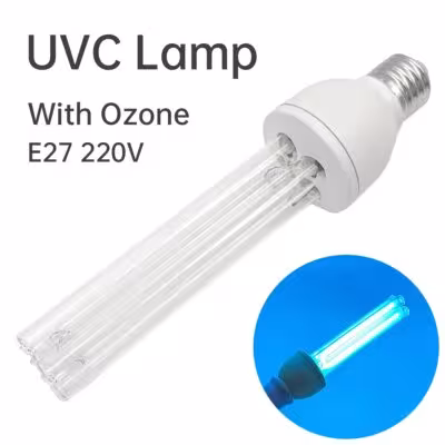 UV C šviesos lempa E27 220V 15W 25W oro valymui namams