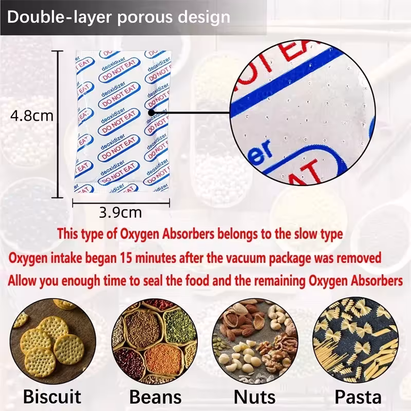 Oxygen absorbers for food
