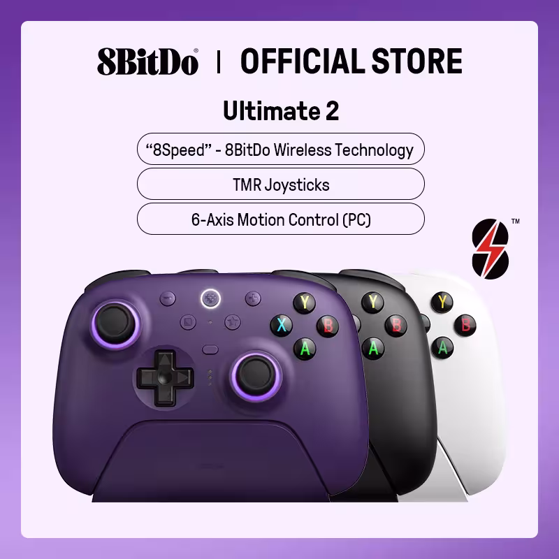 8BitDo Ultimate 2 contrôleur de jeu sans fil PC et Android avec bâtons TMR