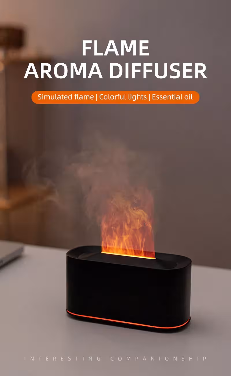 aromaterapi difuzoriaus liepsnos efektas