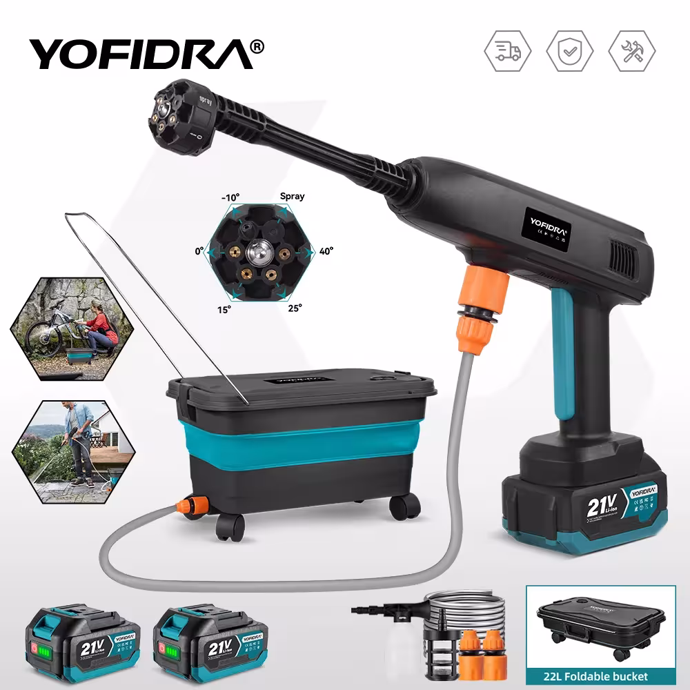 YOFIDRA 100 Bar aukšto slėgio automobilio plovimo pistoletas su 22L baku