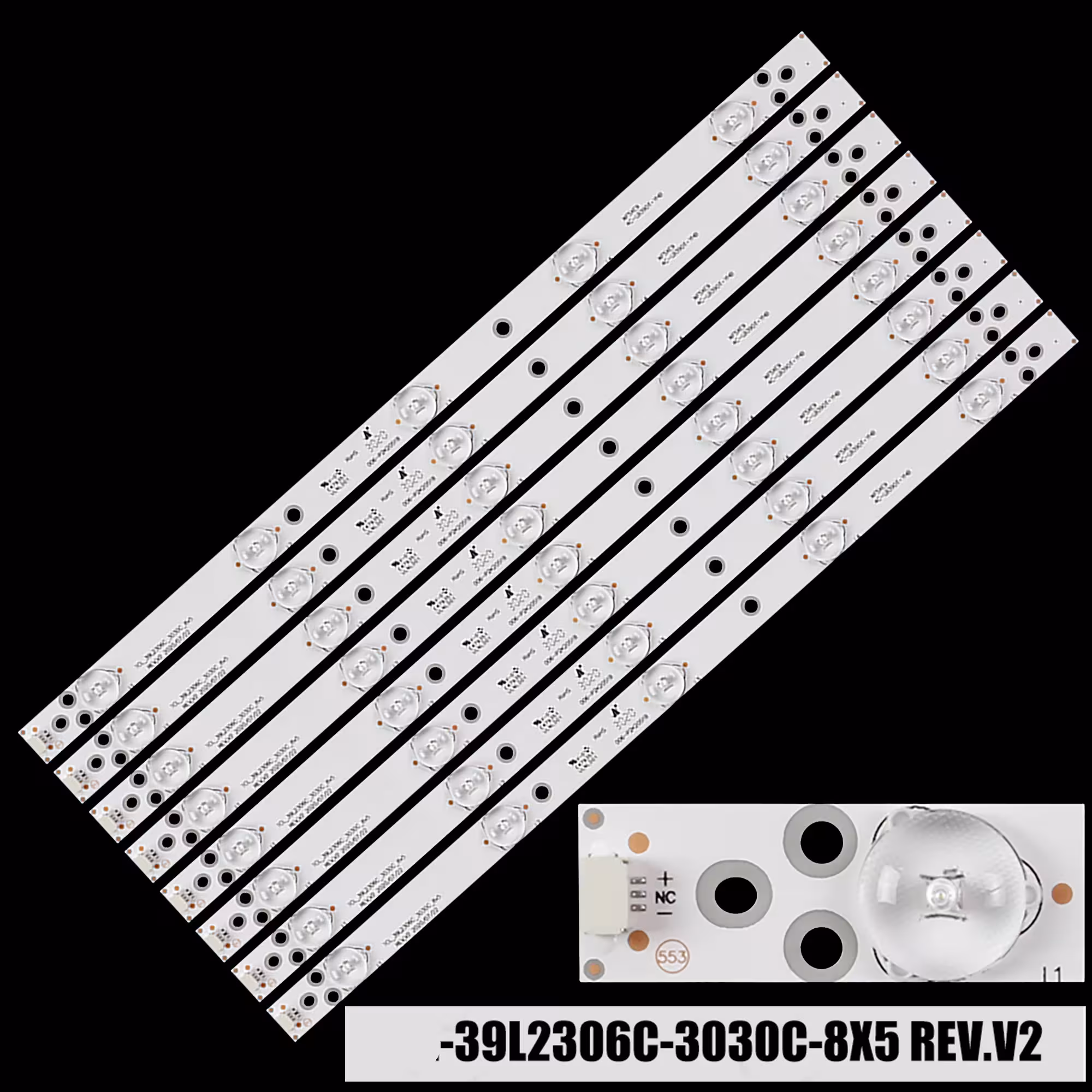 LED fono apšvietimo juosta 39 colių televizoriui 400 mm 8 vnt
