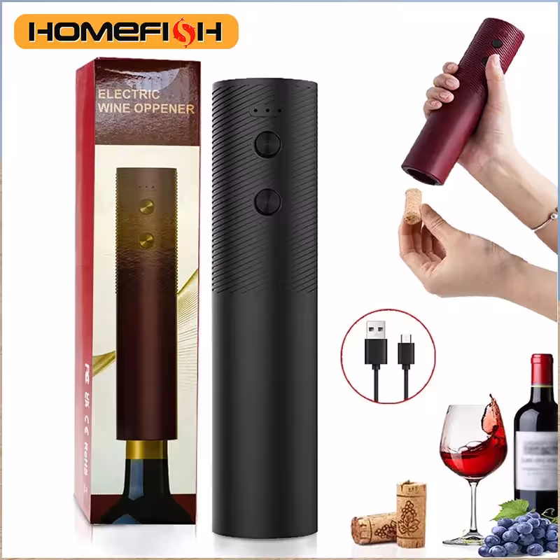 Abrebotellas de vino eléctrico automático HOMEFISH con carga USB