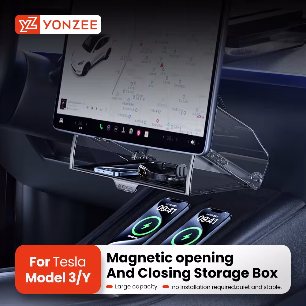 YZ Tesla Model 3/Y/YL Juniper 2021-2026 Organizer Accessories centrinis valdymo ekranas laikymo dėžė