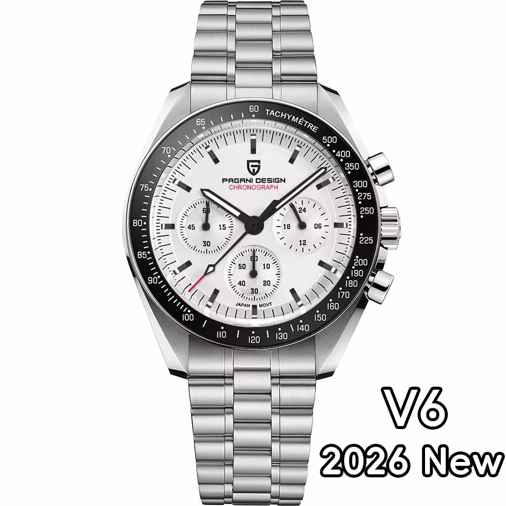 PAGANI DESIGN 2026 Vyriški Laikrodžiai Chronografo Safiro Stiklu
