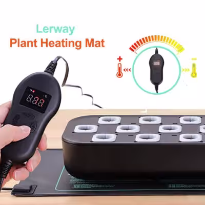 LERWAY esterilla térmica de 30W con termostato para una rápida germinación de semillas