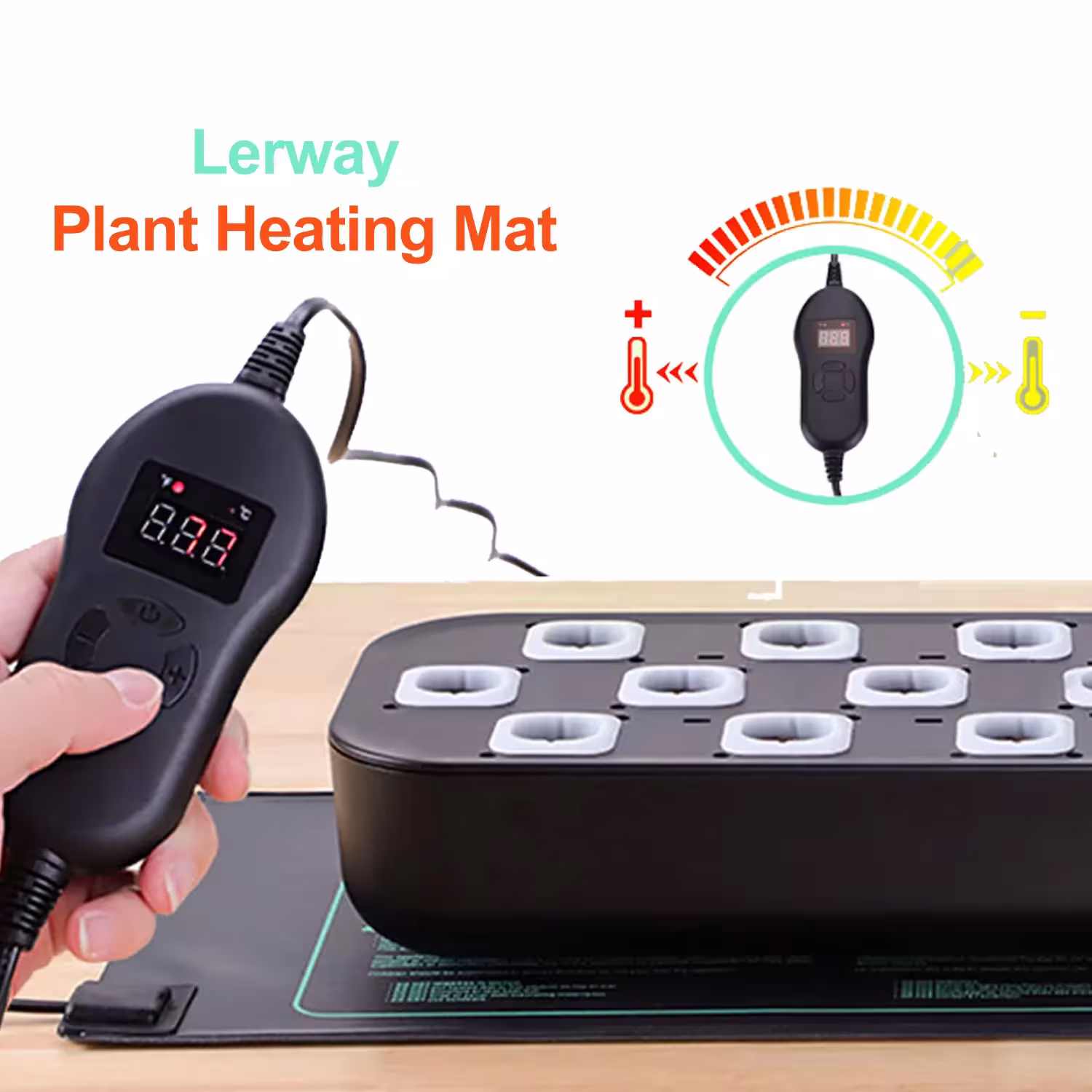 LERWAY Tapis chauffé 30W avec thermostat pour germination rapide des graines