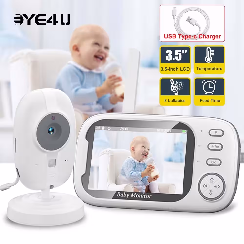 Child surveillance camera with a 3,5-inch screen and two-way audio function