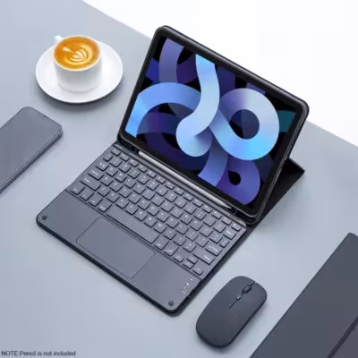 Funda con teclado y ratón inalámbricos para iPad 9 10.2 Pro 11 Air M3 M4