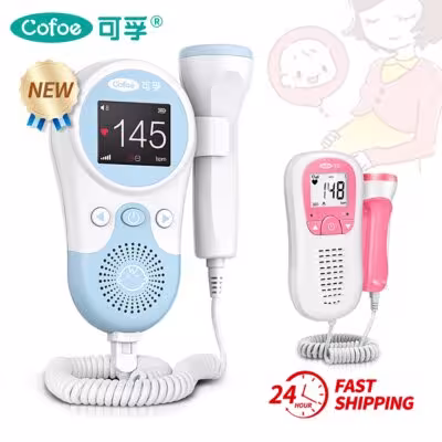 Cofoe Fœtal Doppler détecteur de fréquence cardiaque pour les femmes enceintes sur écran LCD