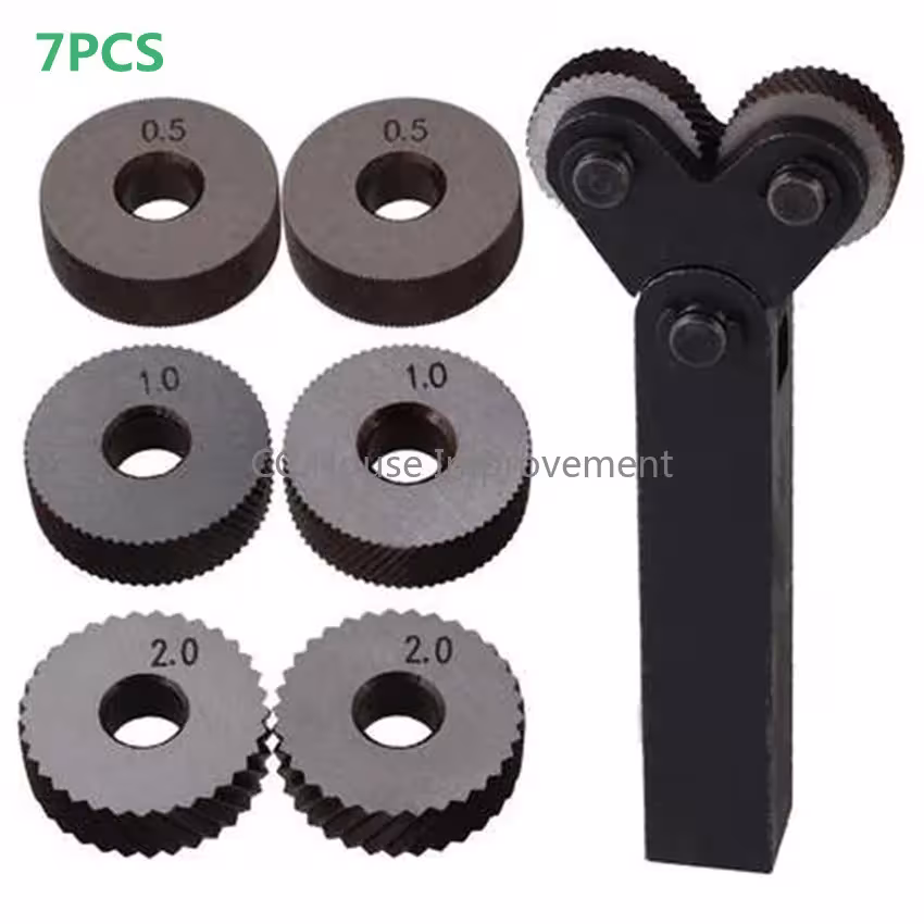 Kit de 7 outils à double disque pour tournage, idéal pour la décoration des pièces, pas de 0,5 mm, 1 mm et 2 mm.