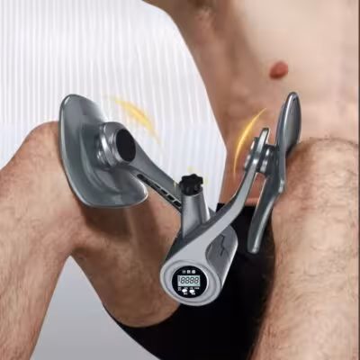 Digital thigh trainer with pelvic floor muscle strengthener