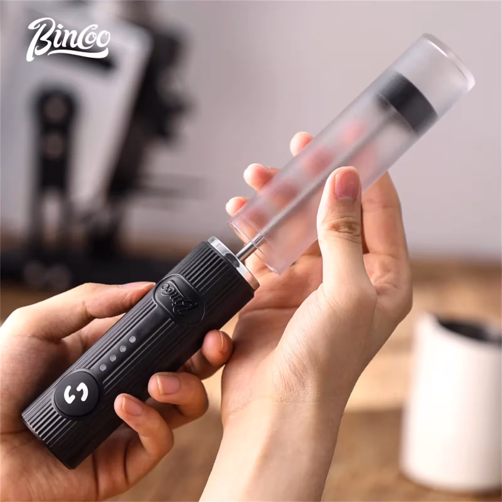 Bincoo elektrinė pieno putojimo viryklė kavai kaišalys mikseris kiaušinio plakiklis