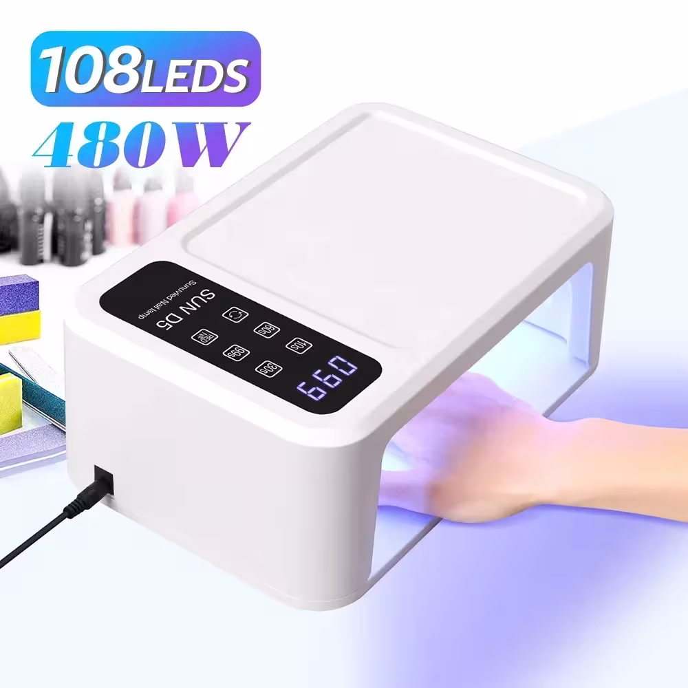 480W UV LED Nagų Lempa 108 LED Diodais Nagų Džiovintuvas su Raudona Šviesa
