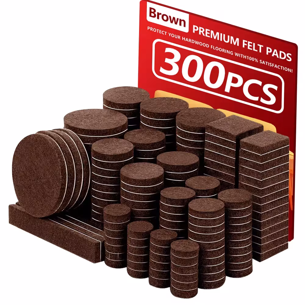 300 units Filco chair foot protection, mixed size security package, self-adhesive