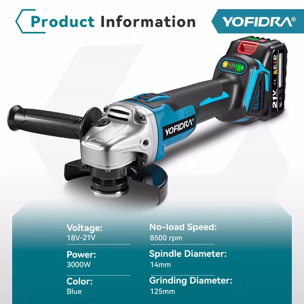 cordless angle grinder 125mm
