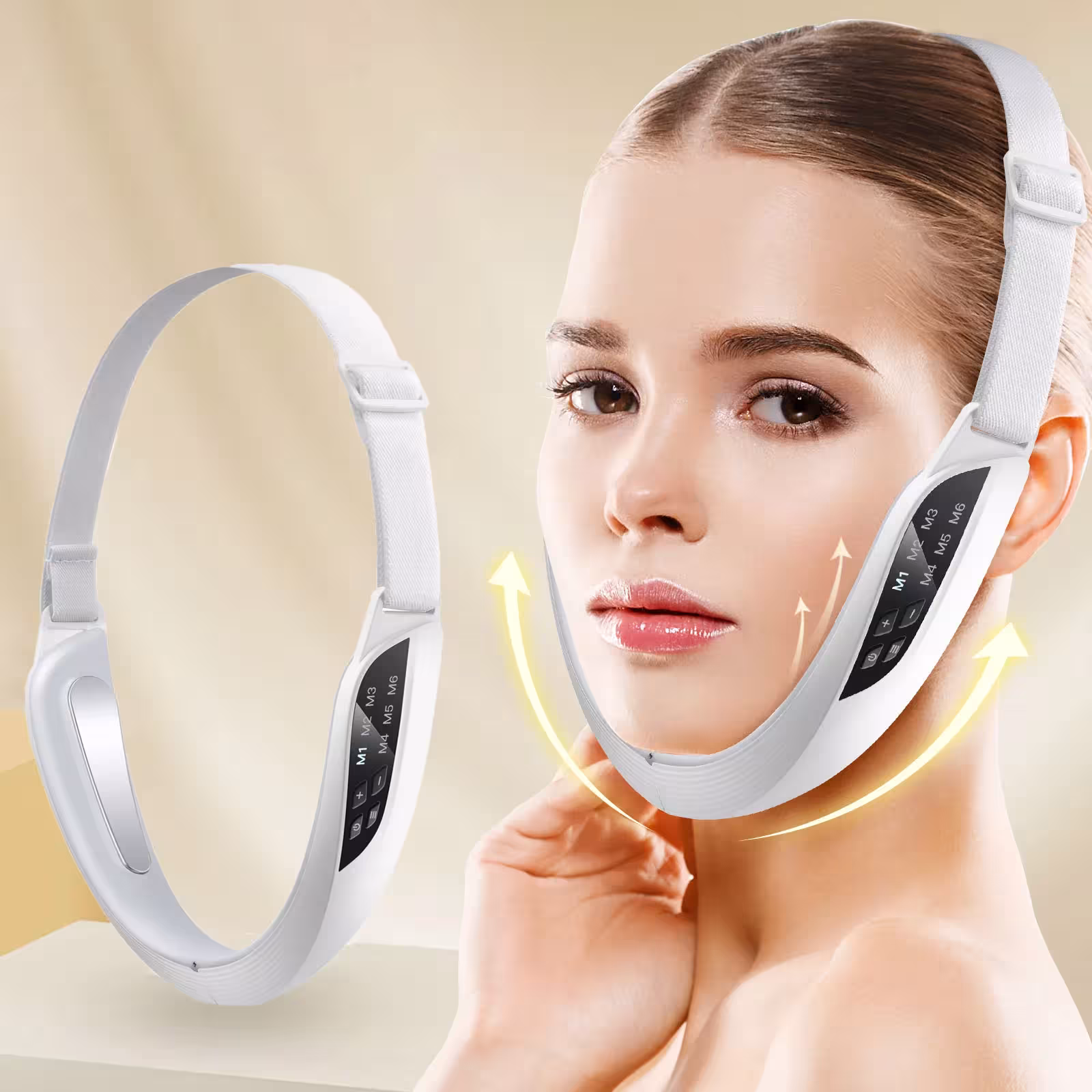 Dispositivo eléctrico de lifting facial en V, 6 modos, 8 niveles, microcorriente para dar forma al rostro
