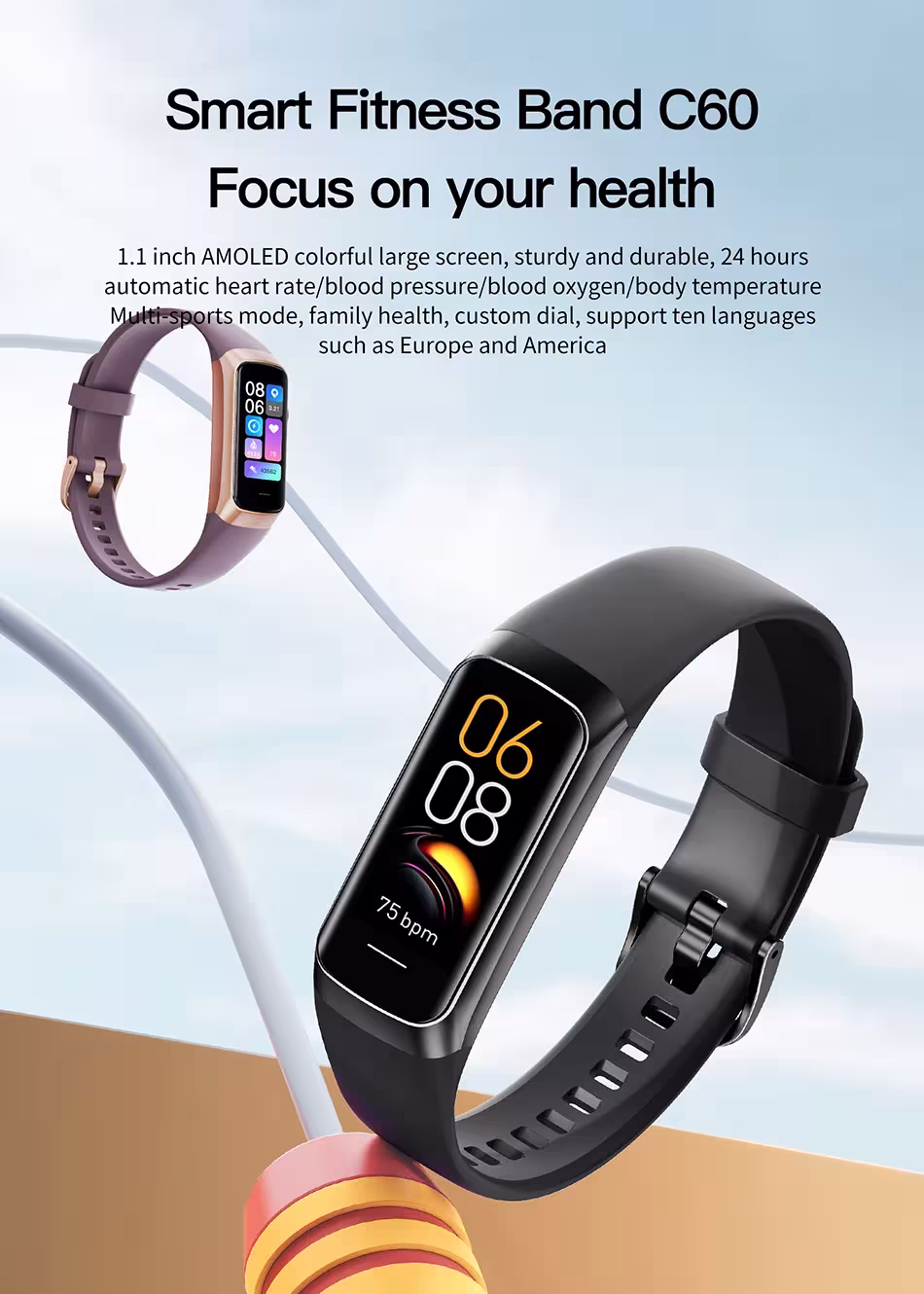 horloge intelligente avec fréquence cardiaque