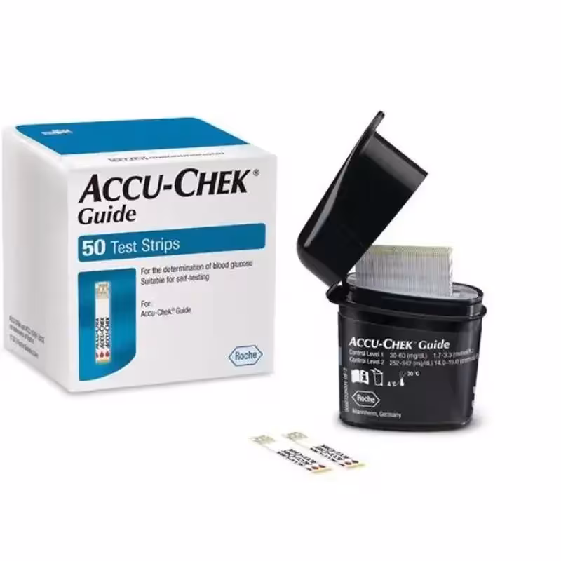 Accu-Chek Guide Kraujo Gliukozės Testuojamosios Juostelės 50/100 vnt Diabeto Testas