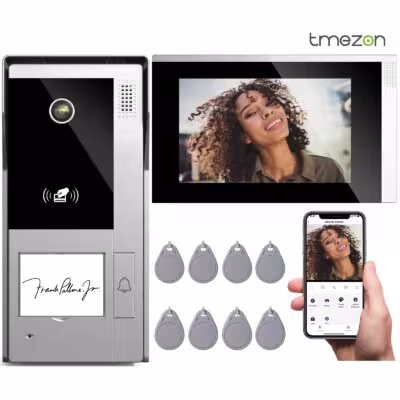 Sistema di domofono video WiFi TMEZON con schermo da 7 pollici 1080P fotocamera IR