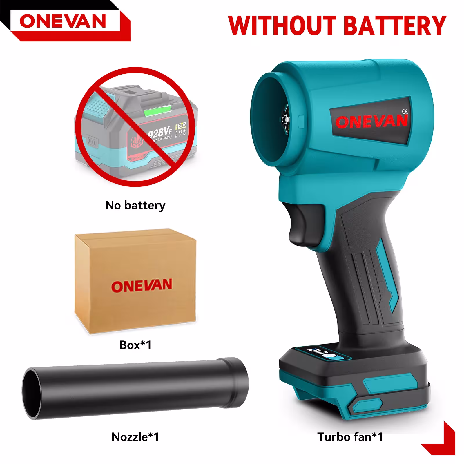 Brushless elektrinis turbo pūstuvas 300000RPM 400M/S Makita 18V akumuliatoriui