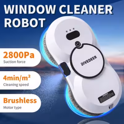 Robot limpiacristales automático DIVEDEER con pulverizador de agua para alturas