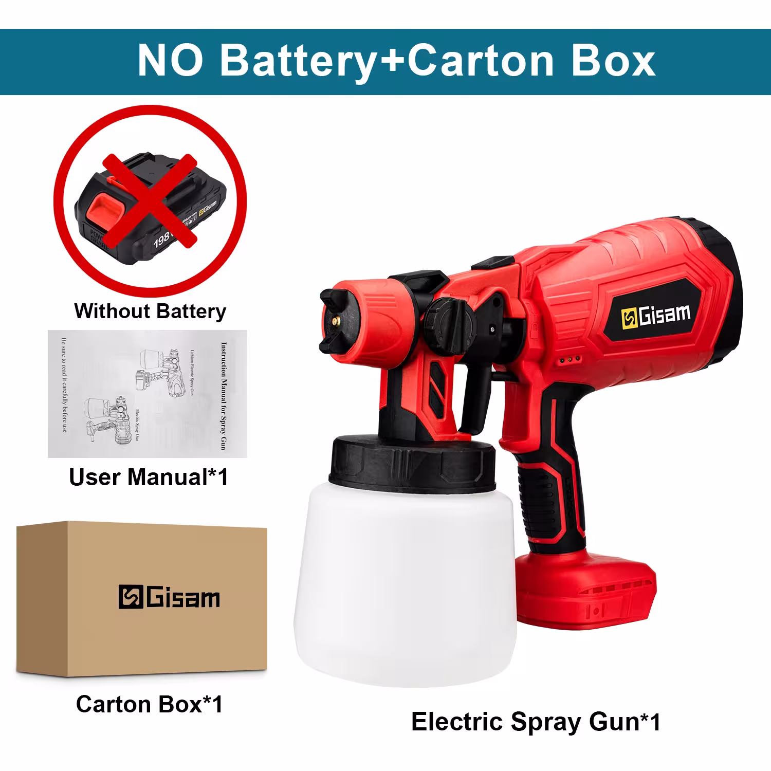 1000ML Wireless Electric Spray gun HVLP 210W Makita 18V