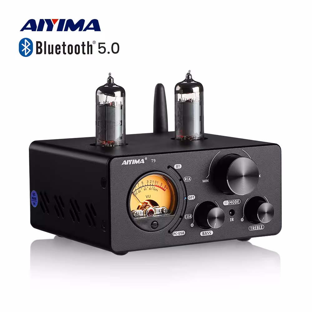 AIYIMA Audio T9 Bluetooth 5.0 vakuuminis vamzdžio stiprintuvas USB DAC 100W