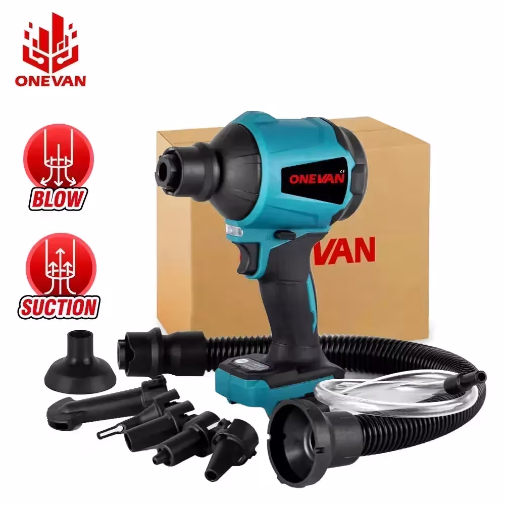 ONEVAN 6IN1 Wireless Air Blower 4000RPM Rechargeable 6Nozzle Mini Blower Dust Blower Inflator Vacuum For Makita 18V Battery Pin