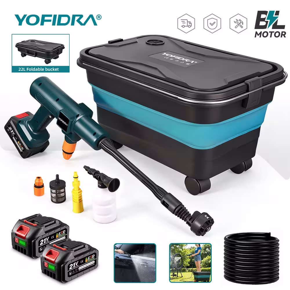 YOFIDRA 200Bar Brushless Electric Washer 21V Akumuliatorinis Aukšto Slėgio Plovtuvas