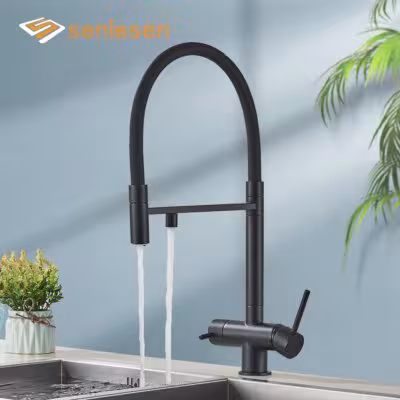 Senlesen Filter Water kitchen tap black with filter 360 degree rotation