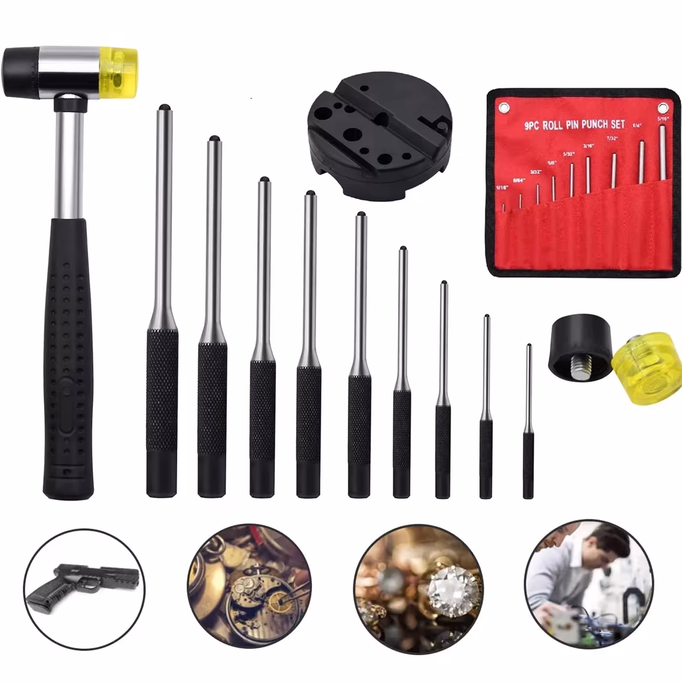 Ring tap impact set with storage bag for metal tools
