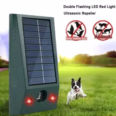 Dispositif de répulsion des oiseaux à ultrasons, alimenté par énergie solaire, IP66, avec LED