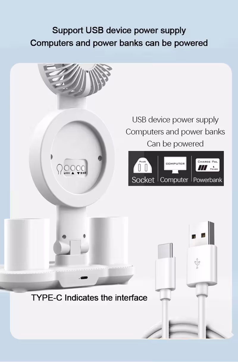 LED desk lamp with fan
