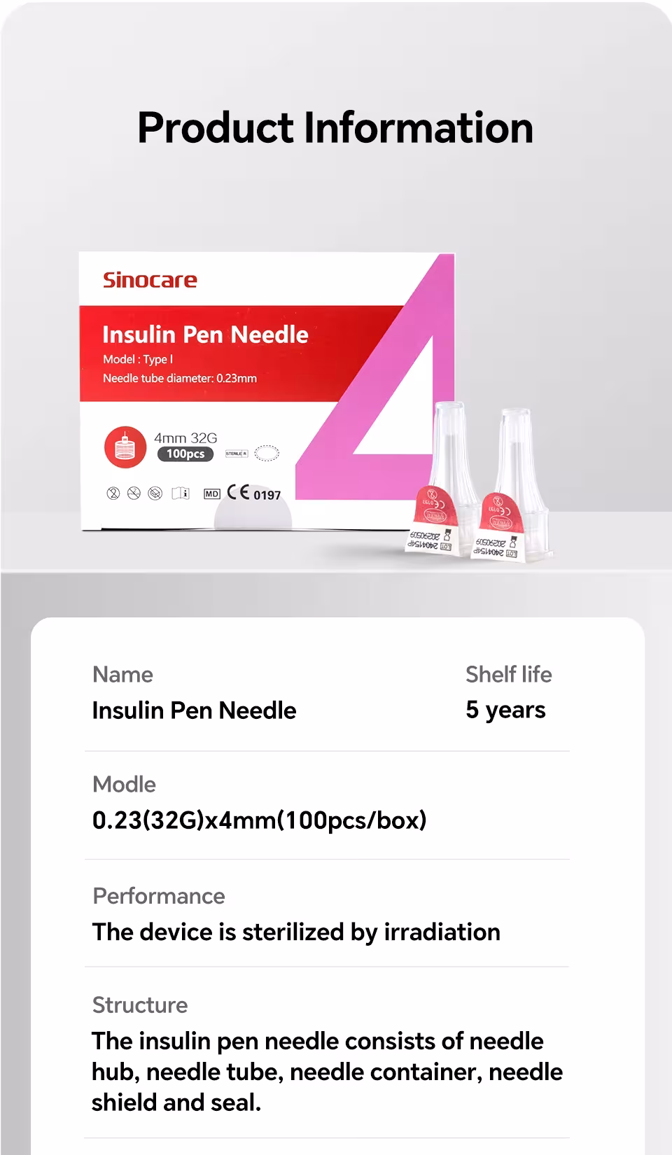 aiguilles pour seringues d'injection 32G